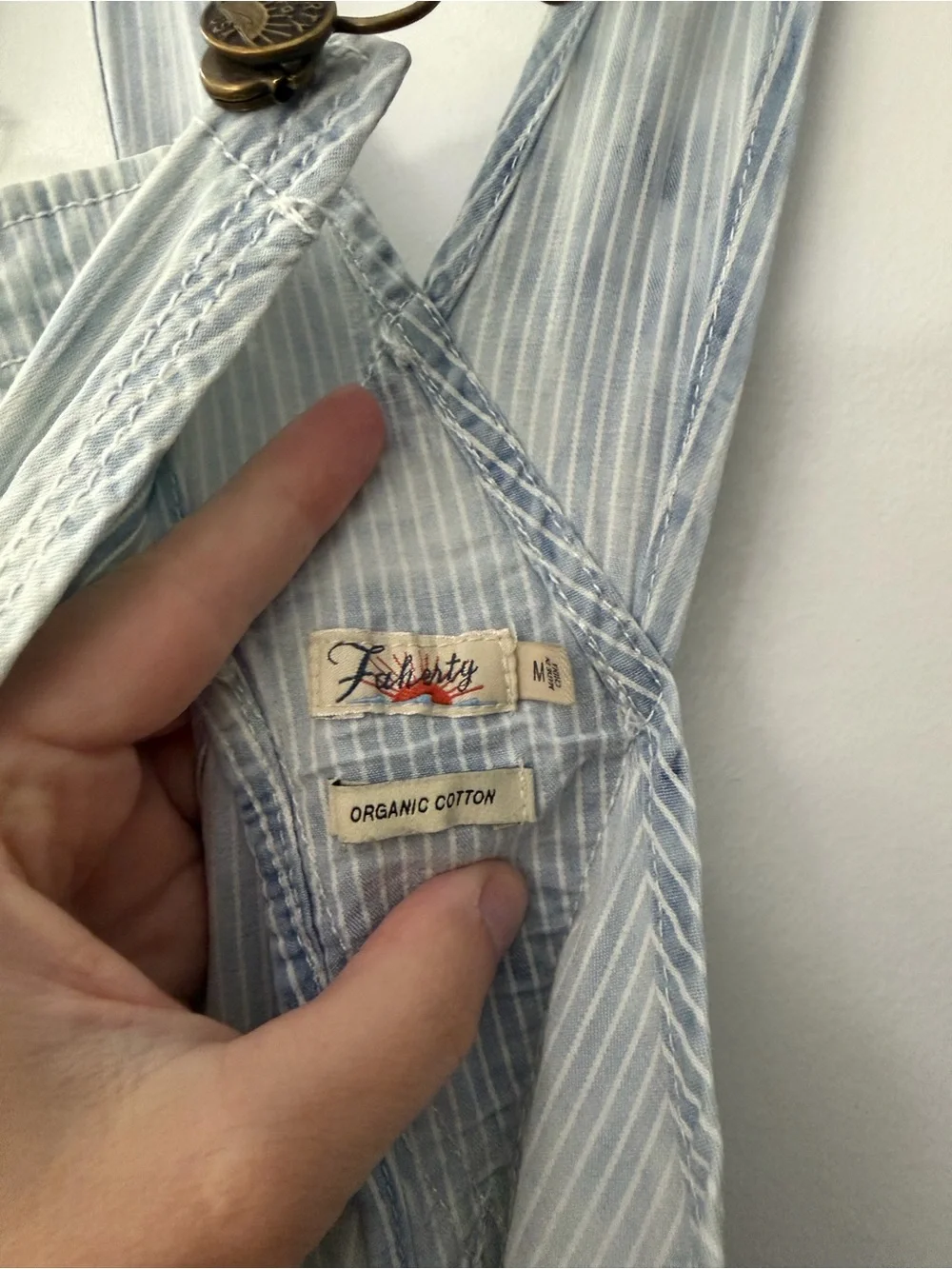 Faherty Topsail Stripe Straight Leg Overalls